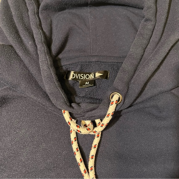 DVISION Navy Sweatshirt w/ Red, White, and Navy Stripes - M - Picture 3 of 4